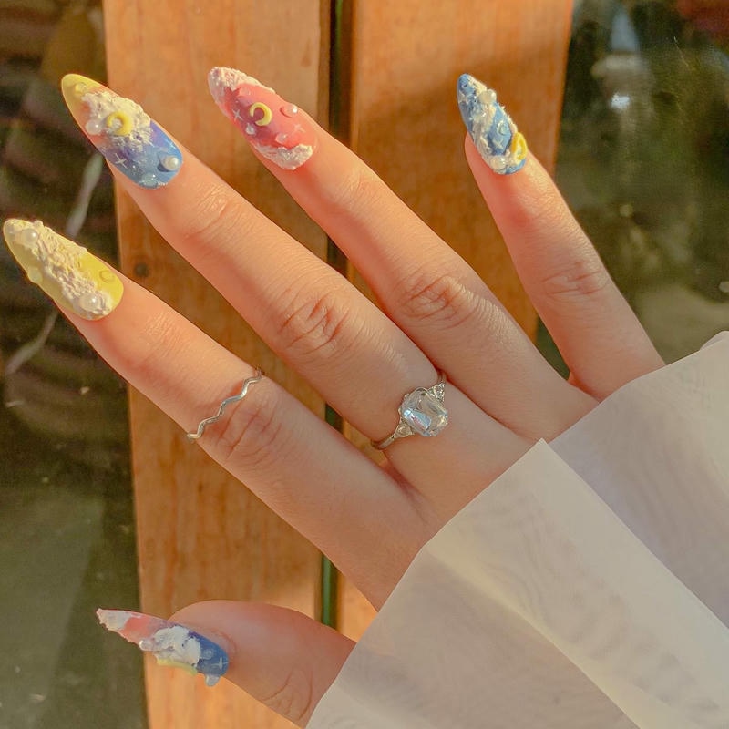 nail nhiều màu bầu trời