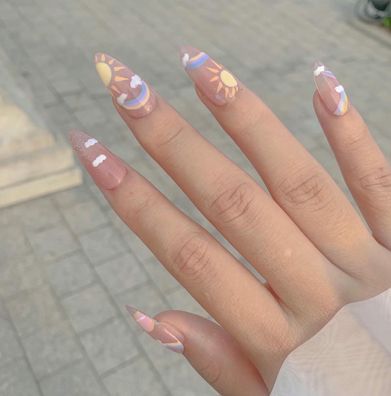 nail nhiều màu cầu