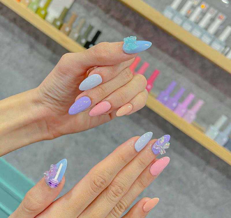 nail nhiều màu pastel