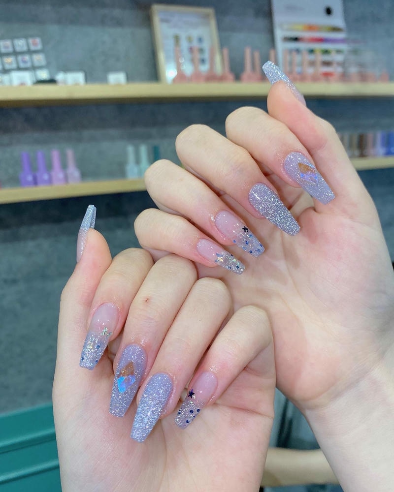nail nhũ bầu trời đầy sao