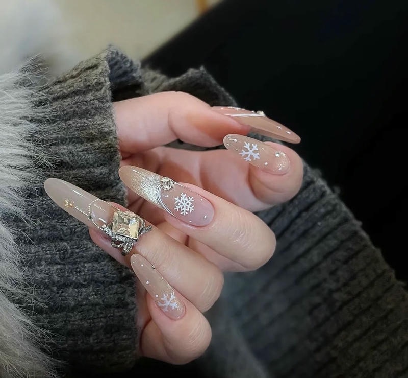nail noel đính đá