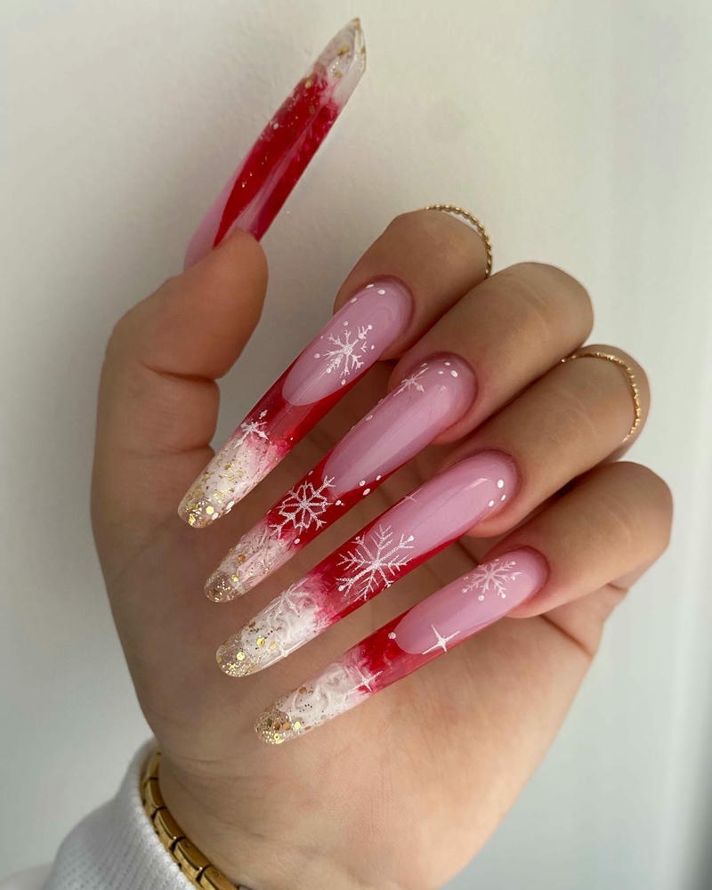 nail noel vẽ tuyết