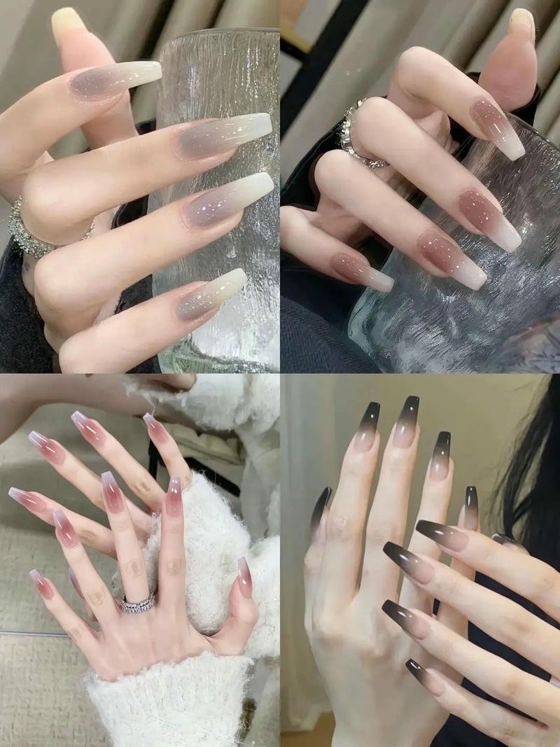nail ombre nhiều màu