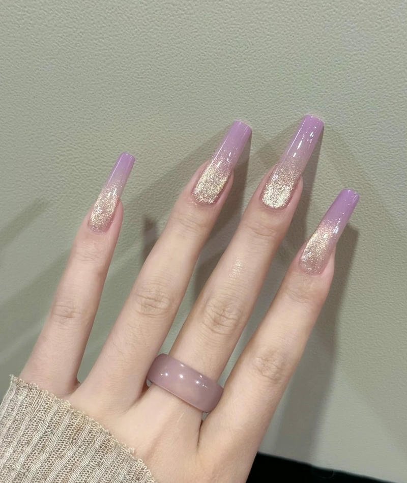 nail ombre nhũ mắt mèo