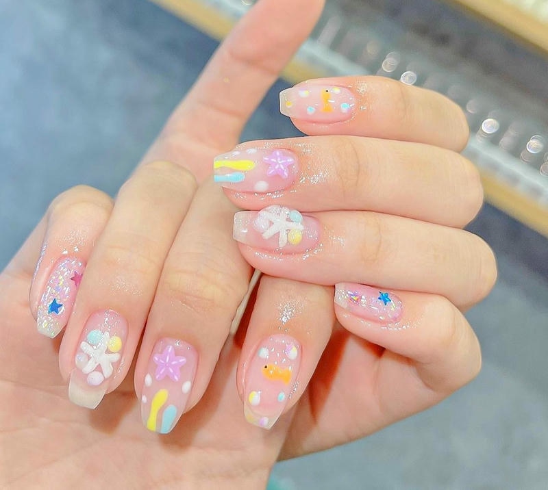 nail pastel cho mùa hè