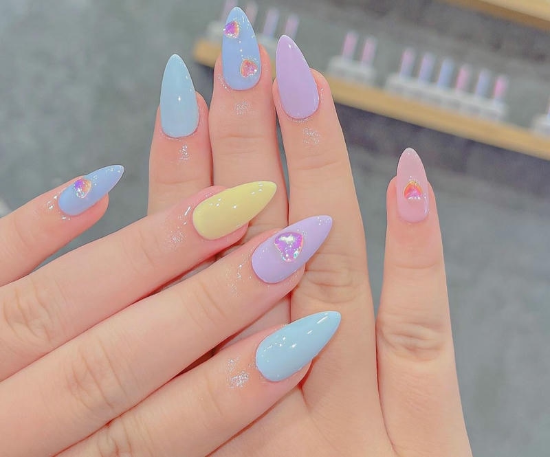nail pastel đa sắc