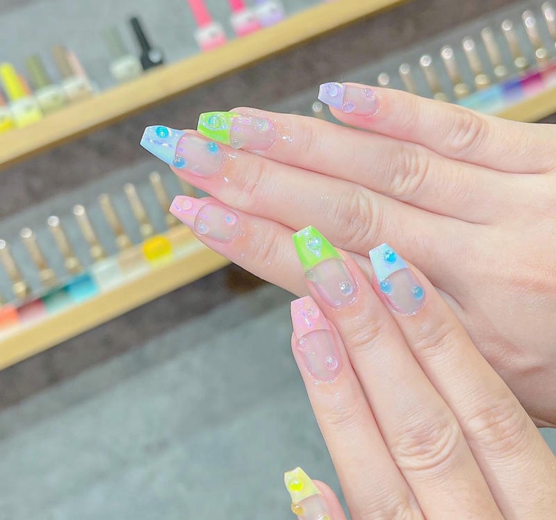 nail pastel giợt nước