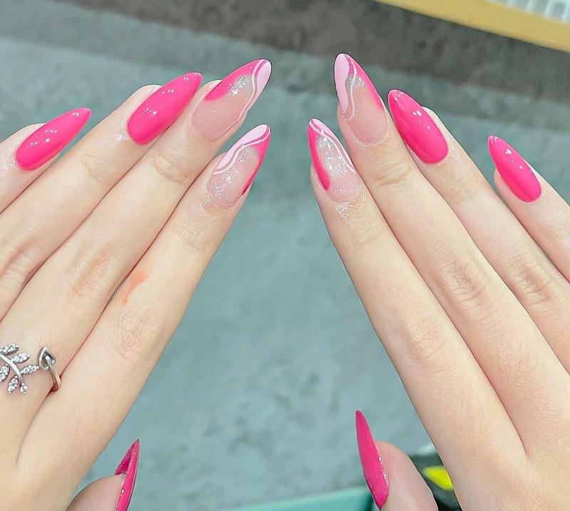 nail pastel màu hồng đẹp