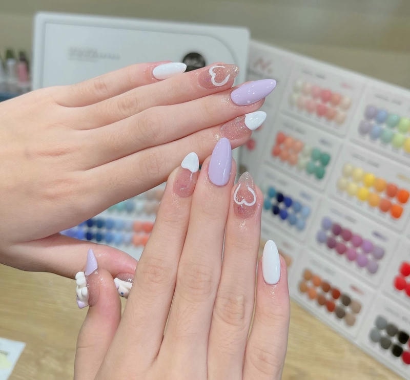 nail pastel nhũ