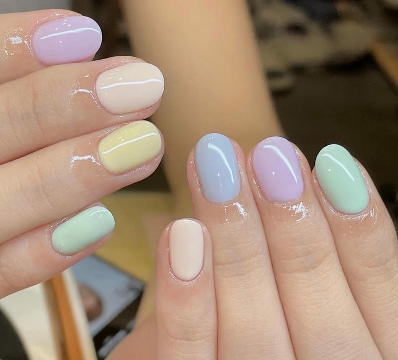 nail sơn trơn cho móng ngắn nhiều màu