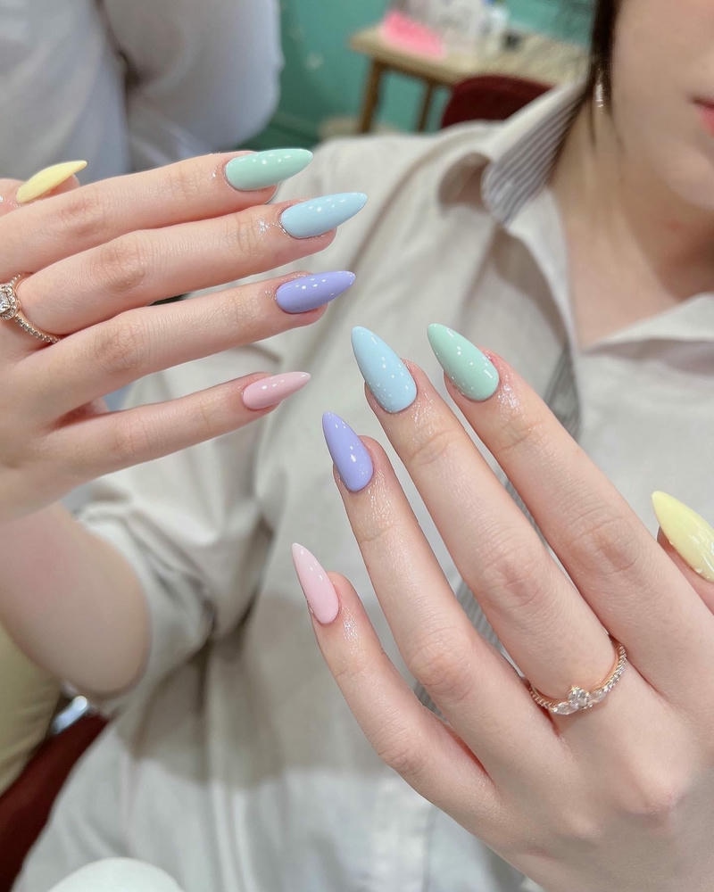 nail sơn trơn đa sắc