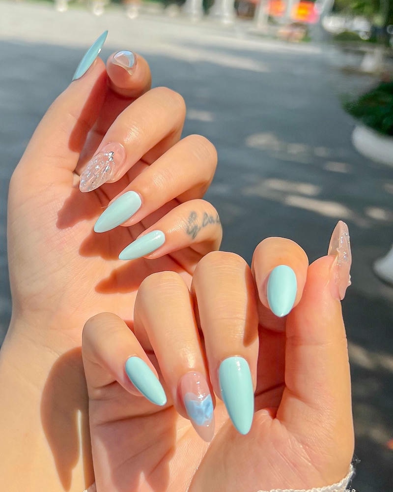 nail sơn trơn mà xanh ngọc
