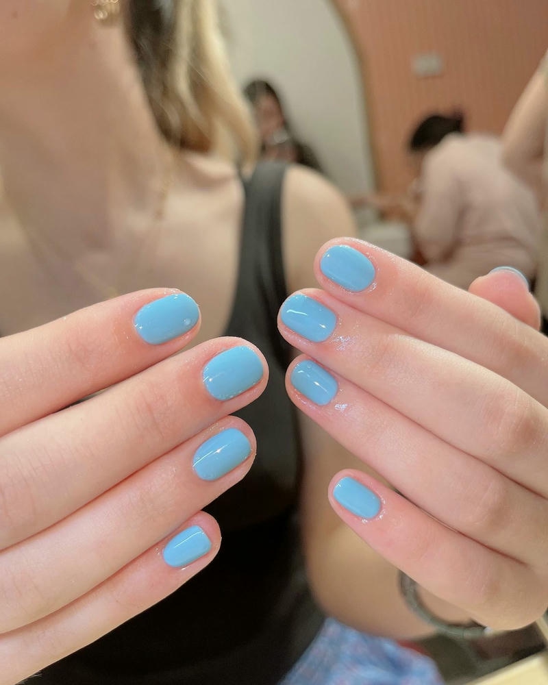 nail sơn trơn màu xanh dương