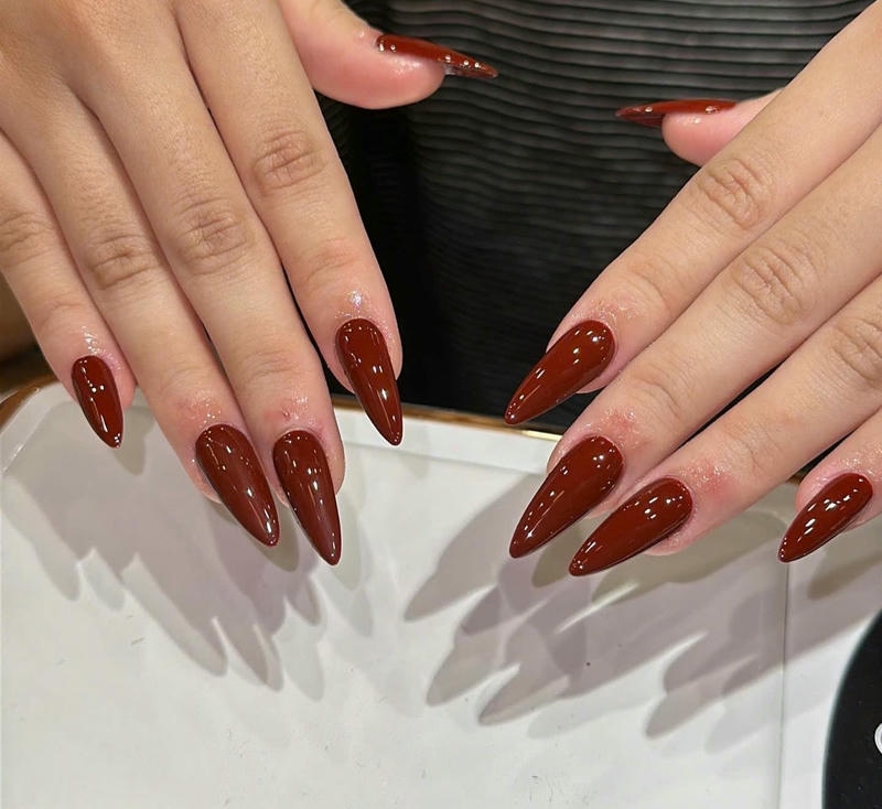 nail tết đỏ đất