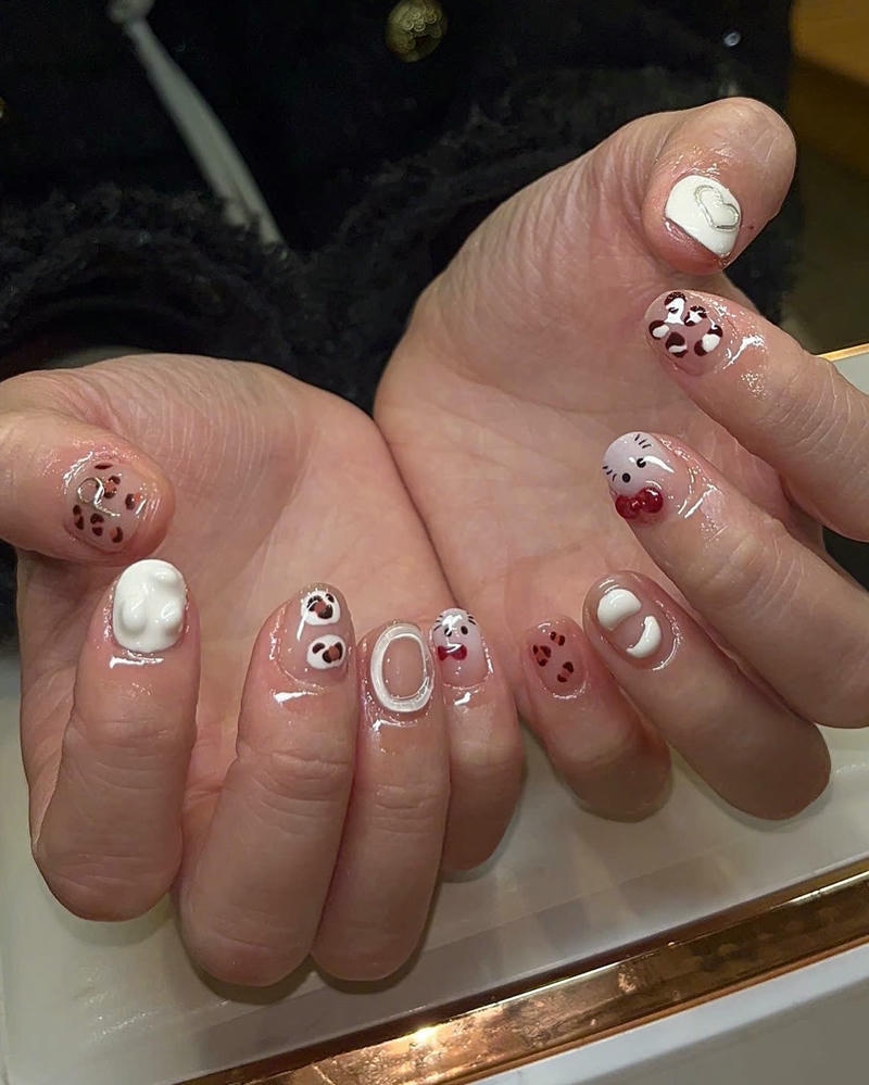 nail tết mèo