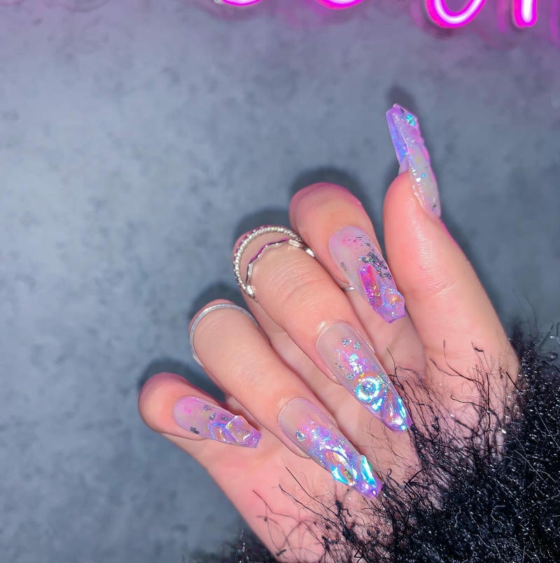 nail tiểu thư ánh đá xà cừ