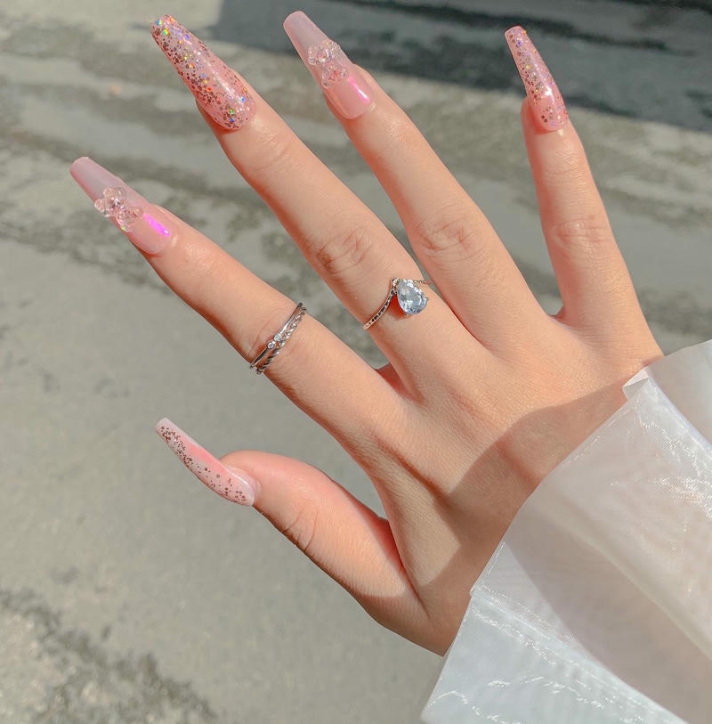 nail tiểu thư đính gấu