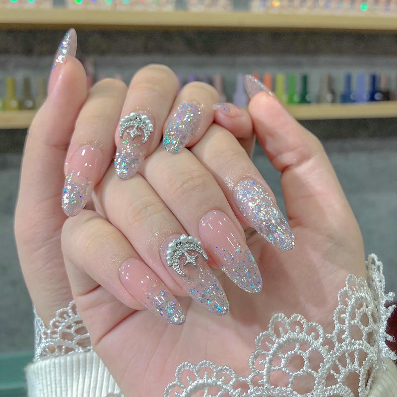 nail tiểu thư kim tuyến