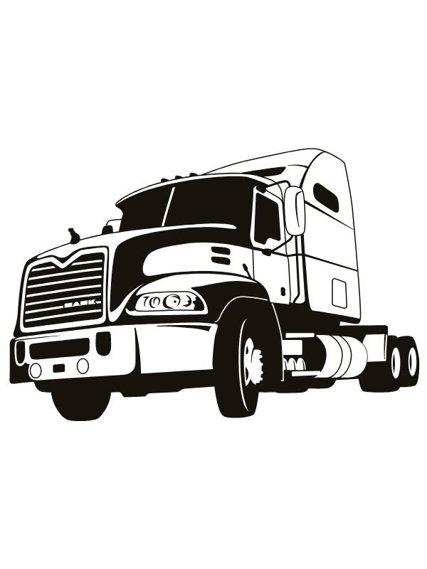 tô màu xe container với thùng hàng phía sau