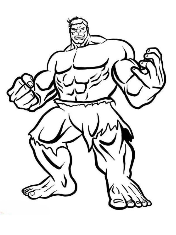 trang tô màu siêu nhân hulk miễn phí