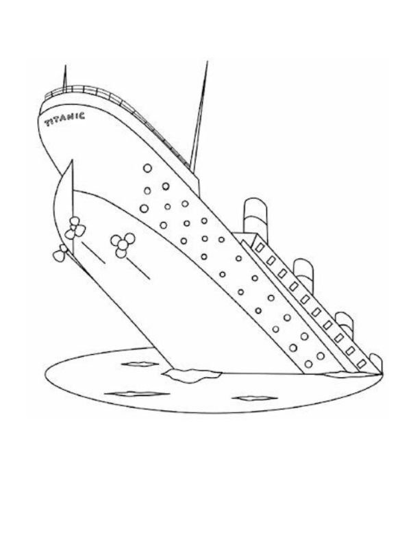 trang tô màu tàu titanic đơn giản dễ tô