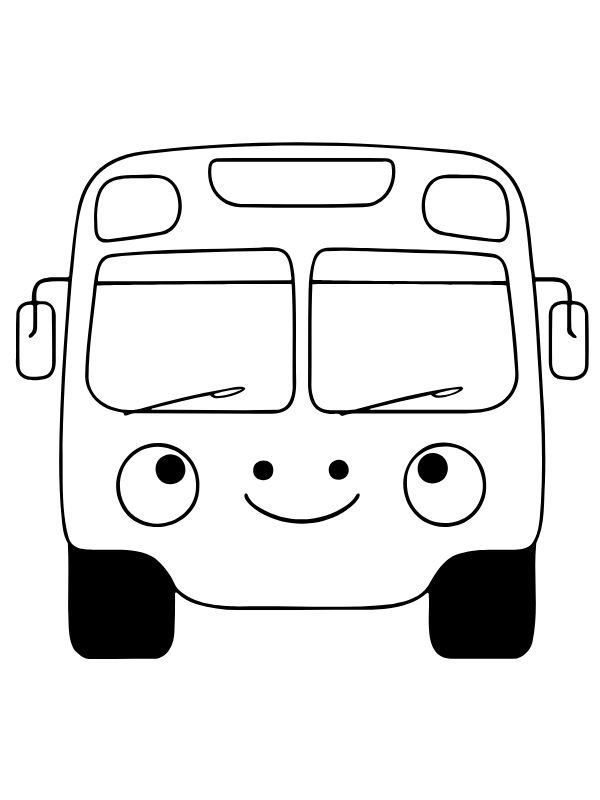 trang tô màu xe buýt đơn giản dễ tô