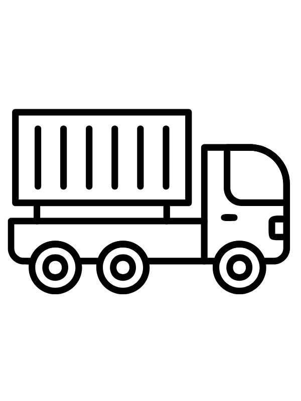 trang tô màu xe container miễn phí