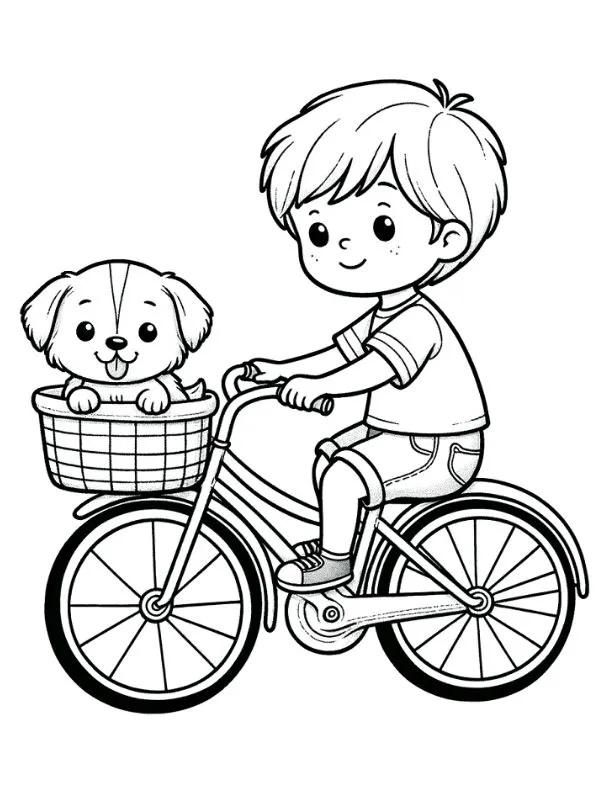 trang tô màu xe đạp đơn giản dễ tô