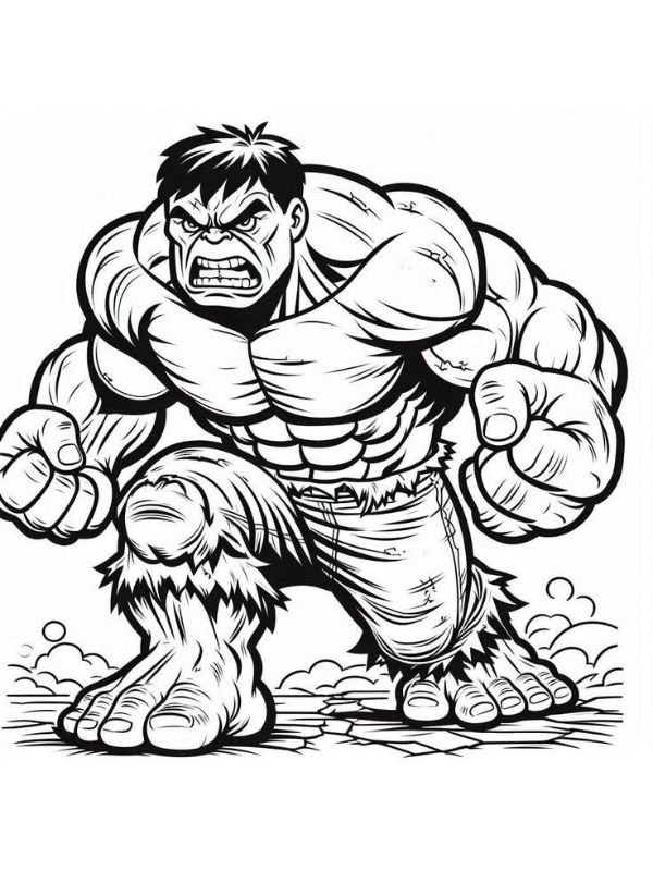 tranh siêu nhân hulk tập tô cho bé