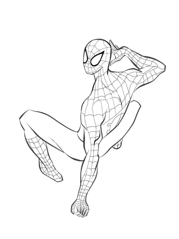 tranh tập tô hình spider man cho trẻ em