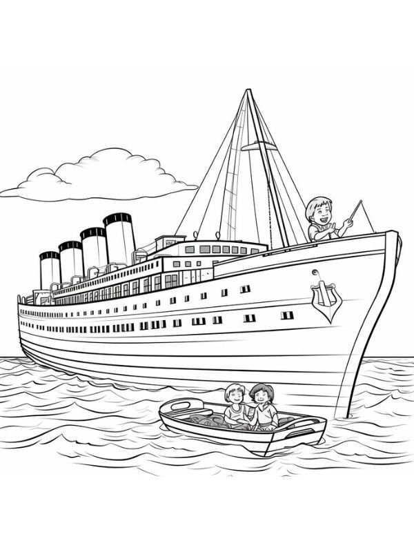 tranh tập tô hình tàu titanic cho trẻ em