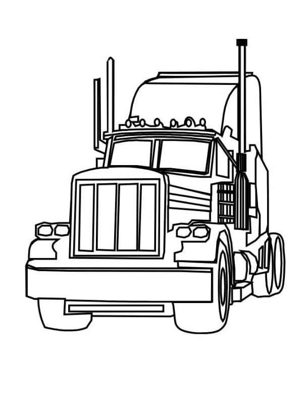 tranh tập tô hình xe container cho trẻ em