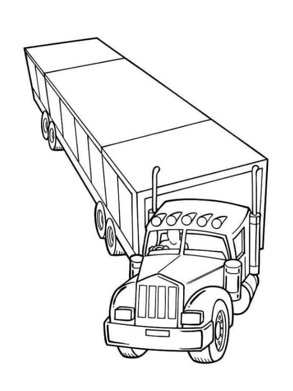 tranh tập tô xe container sinh động