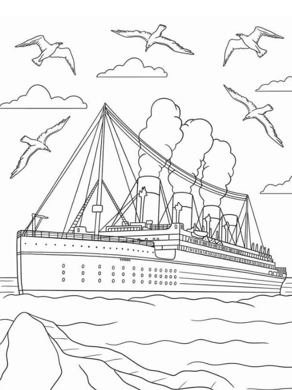 tranh tàu titanic đẹp cho bé tập tô