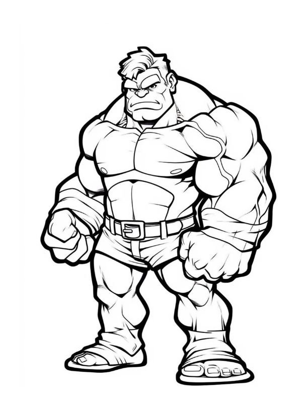 tranh tô màu siêu nhân hulk đơn giản đẹp