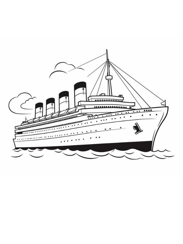 tranh tô màu tàu titanic nghệ thuật