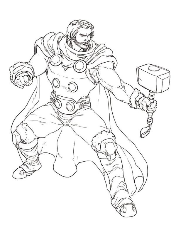 tranh tô màu thor sinh động nhất
