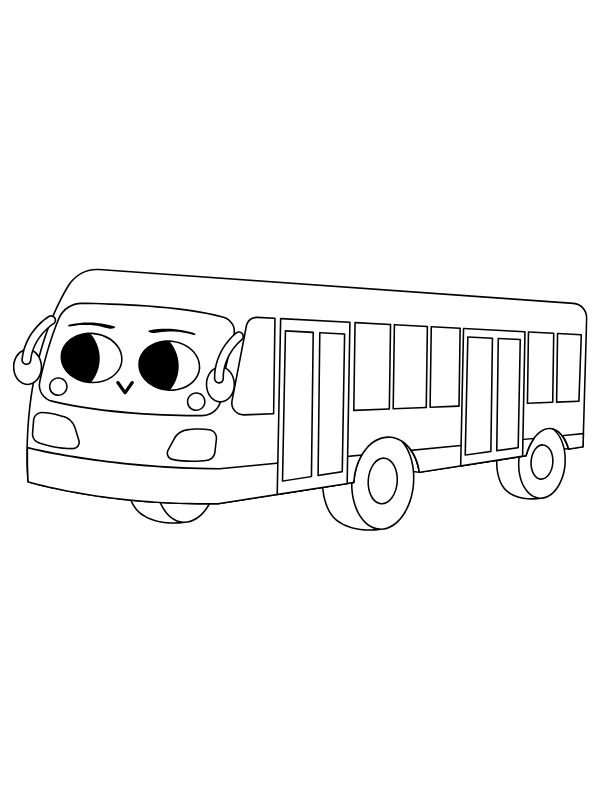tranh tô màu xe buýt dễ thương nhất