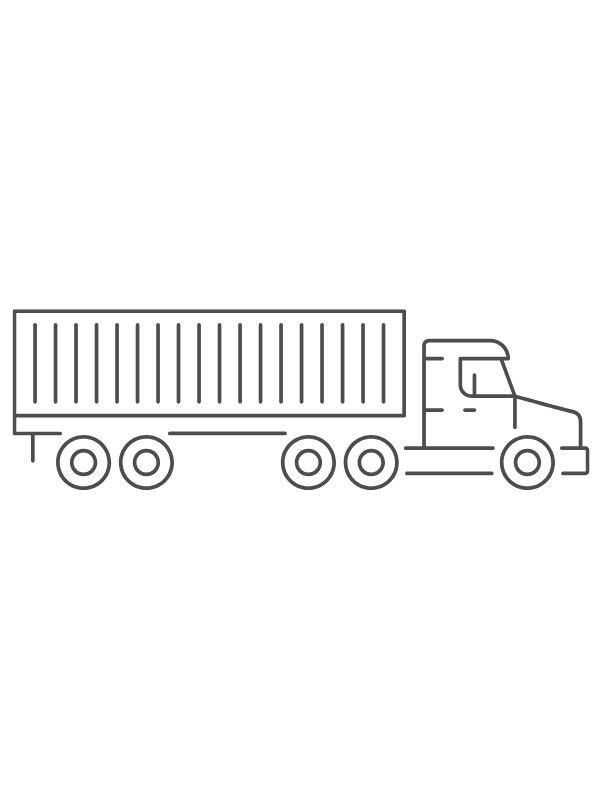 tranh tô màu xe container sinh động nhất