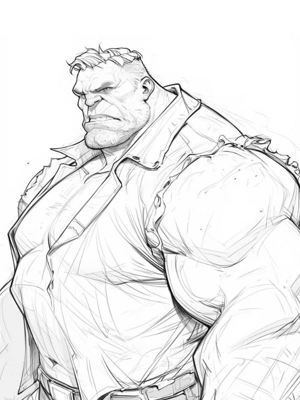 tranh vẽ siêu nhân hulk chưa tô màu