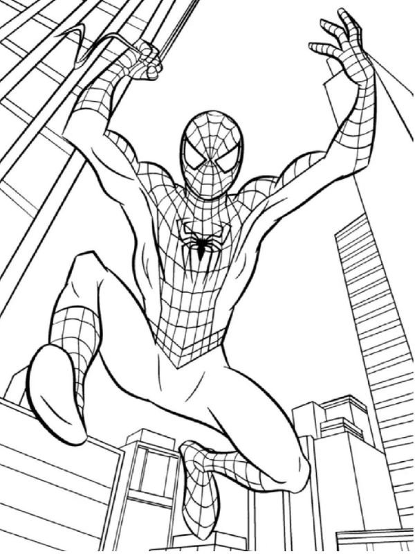 tranh vẽ spider man chưa tô màu