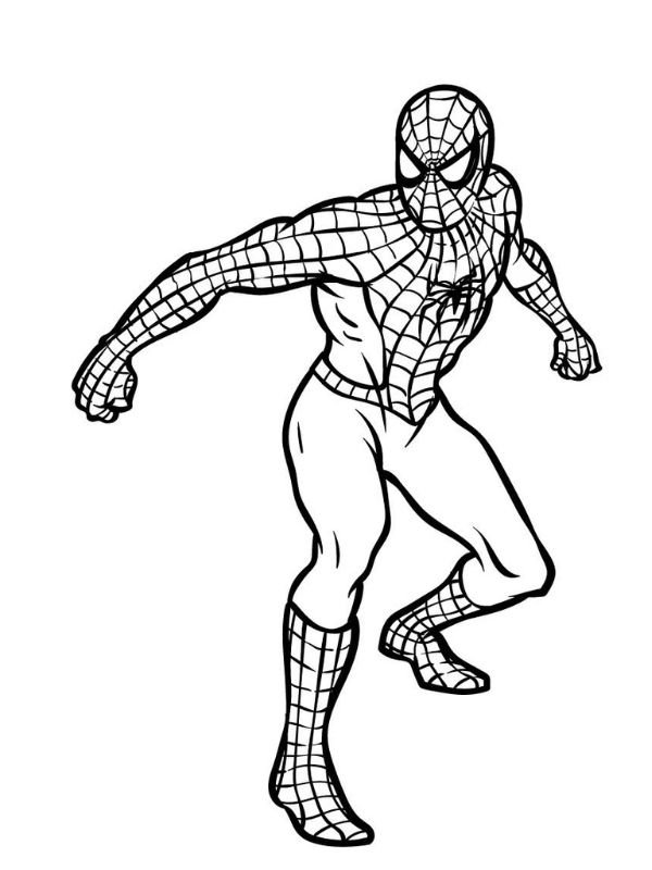 tranh vẽ spider man đen trắng để tô màu