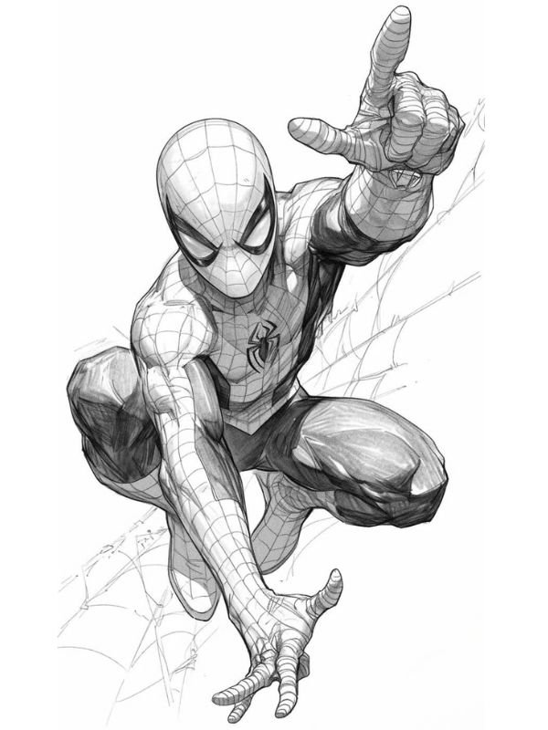 tranh vẽ spider man nghệ thuật để tô màu