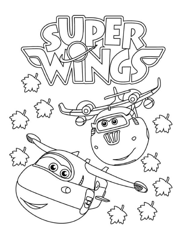 tranh vẽ super wings chưa tô màu