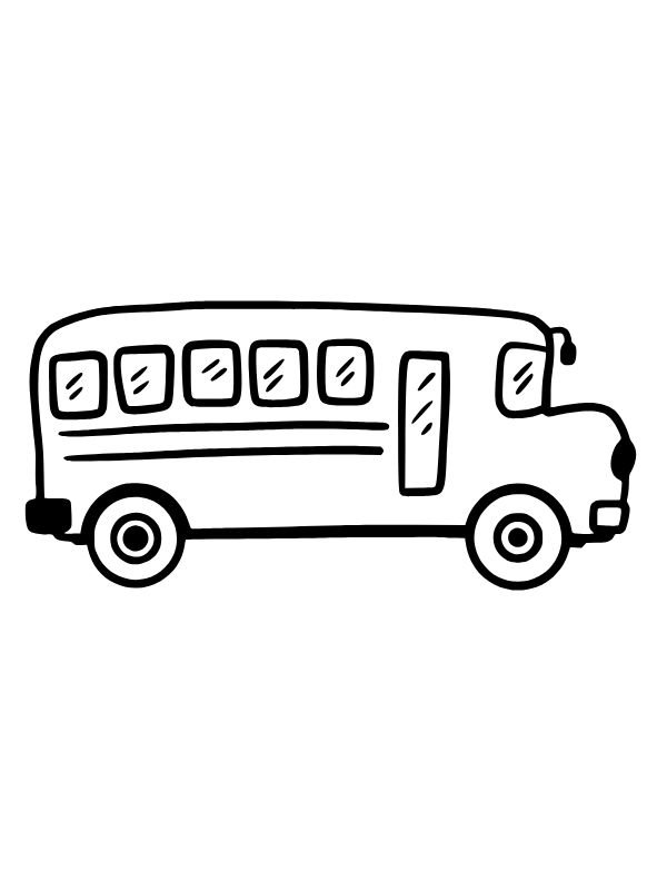 tranh vẽ xe buýt đen trắng để tô màu