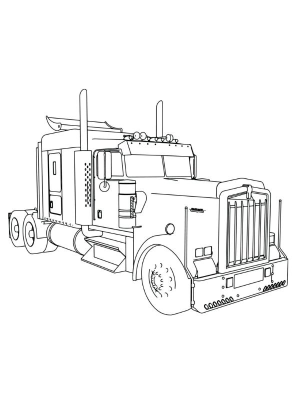 tranh vẽ xe container chưa tô màu