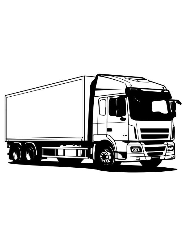 tranh vẽ xe container nghệ thuật để tô màu