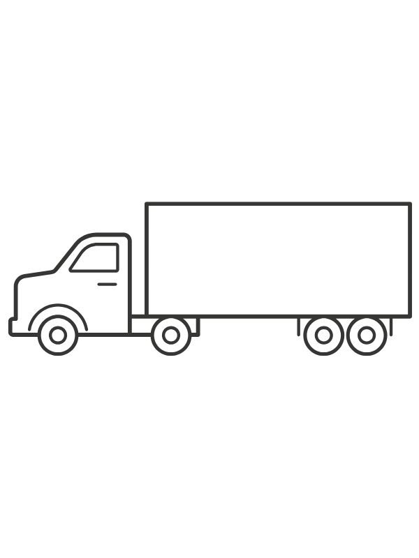 tranh xe container tập tô cho bé
