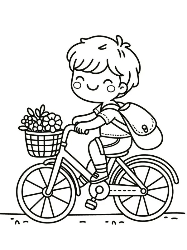 tranh xe đạp đẹp cho bé tập tô